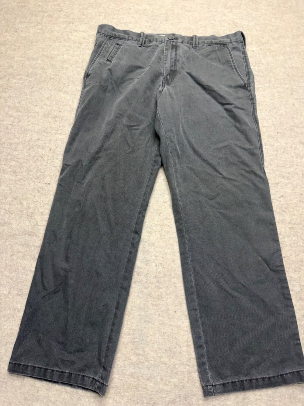 Life Khaki Grey Flat Front Classic Chino Men's Casual Pants 34 X 29